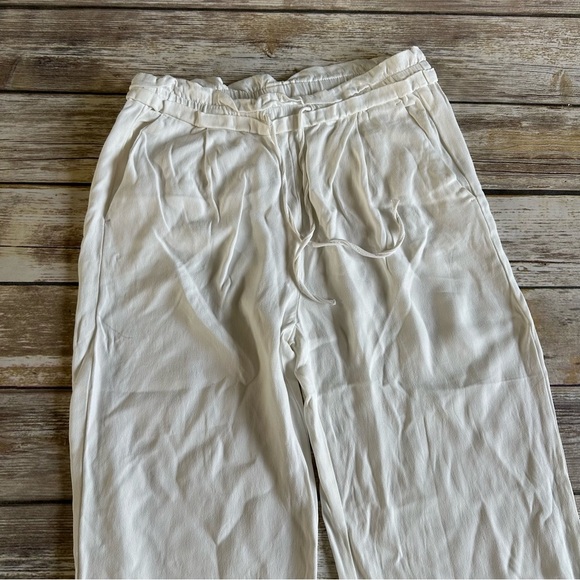 Reiss White Drawstring Pants Sz 4 Viscose - Picture 2 of 7